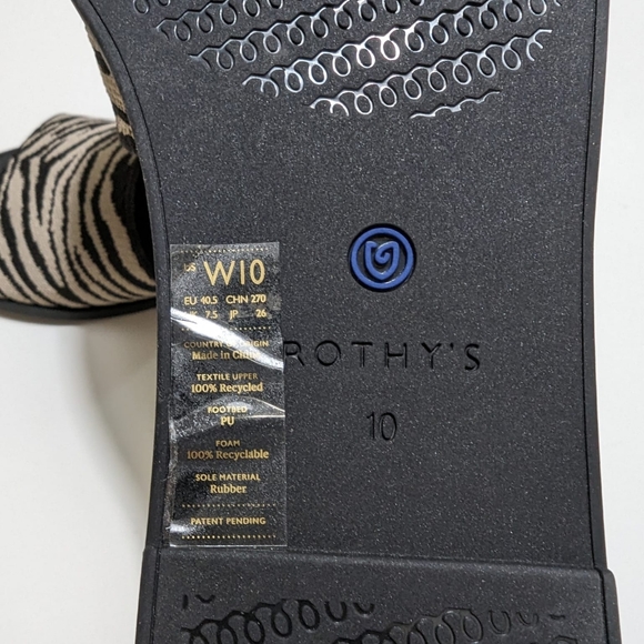 Rothy's The Slide Zebra Animal Stripes Slip On Sandals - Picture 4 of 16